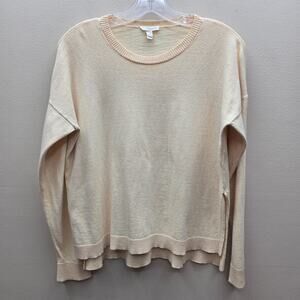 Eileen Fisher Women's Oversize Pullover Knit Sweater Long Sleeve Cream Size XS